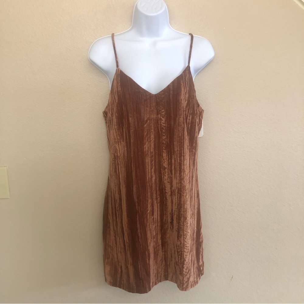 Elodie Velvet V-Neck Spaghetti Strap Cami Mini Dress Size S